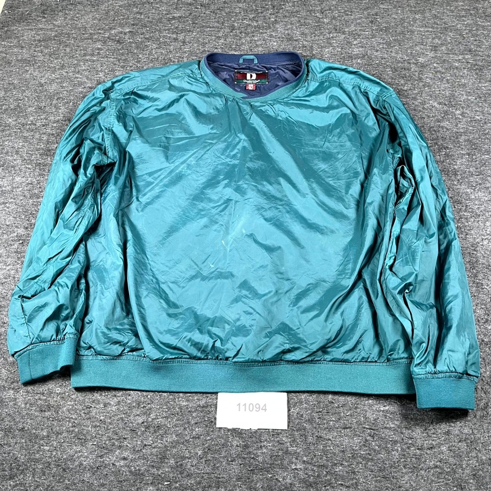Vintage Dunbrooke Windbreaker Jacket Mens 2XL Teal Nylon Crew Neck Outdoor